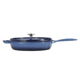 Tramontina 30cm Enamelled Cast Iron Saute Pan with Lid - Blue