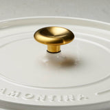 Tramontina 30cm Enamelled Cast Iron Saute Pan with Lid - Latte