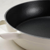 Tramontina 30cm Enamelled Cast Iron Saute Pan with Lid - Latte