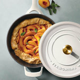 Tramontina 30cm Enamelled Cast Iron Saute Pan with Lid - Latte