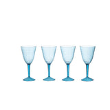 Navigate Linear Acrylic Set of 4 Wine Glasses - Blue