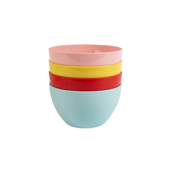 Navigate Strawberries & Cream Set of 4 Stacking Bowls in Mixed Colours