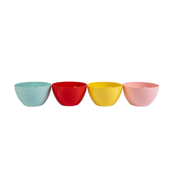 Navigate Strawberries & Cream Set of 4 Stacking Bowls in Mixed Colours