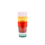 Navigate Strawberries & Cream Set of 4 Stacking Tumbler Glasses in Mixed Colours