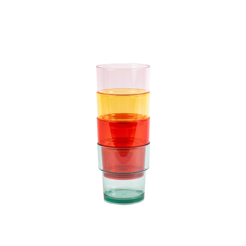 Navigate Strawberries & Cream Set of 4 Stacking Tumbler Glasses in Mixed Colours