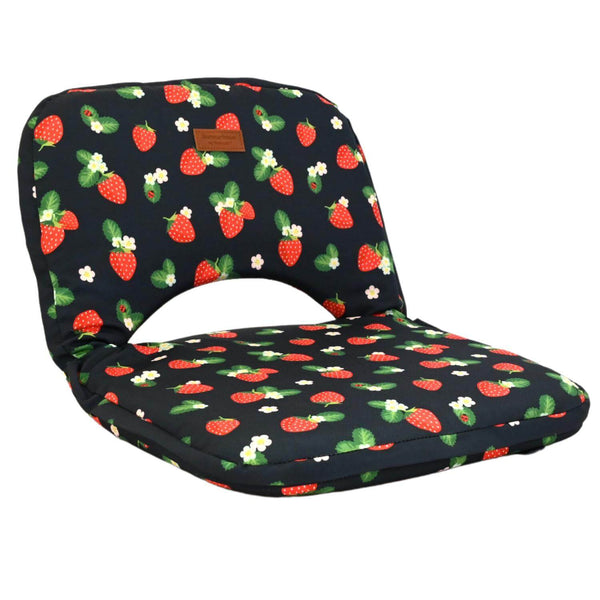 Navigate Strawberries & Cream Adjustable Polyester Picnic Chair - Navy