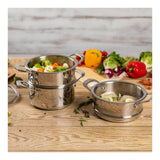 Kuhn Rikon Allround 18cm Stainless Steel 3-Tier Steamer Set with Glass Lid