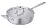 Kuhn Rikon Culinary FivePly 28cm Uncoated Sauté Pan with Lid & Helper Handle