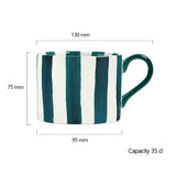 Bia International 350ml Stoneware Stripes Mug - Green