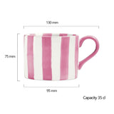 Bia International 350ml Stoneware Stripes Mug - Pink