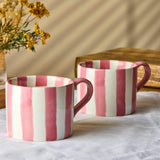 Bia International 350ml Stoneware Stripes Mug - Pink