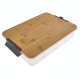 Farberware Build-a-Board 30cm x 40.5cm Snacklebox Bamboo Board with Lid - Large