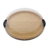Farberware Build-a-Board 35.5cm Round Bamboo Snack Serving Board with Lid