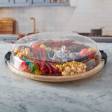 Farberware Build-a-Board 35.5cm Round Bamboo Snack Serving Board with Lid