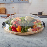 Farberware Build-a-Board 35.5cm Round Bamboo Snack Serving Board with Lid