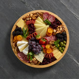 Farberware Build-a-Board 35.5cm Round Bamboo Snack Serving Board with Lid