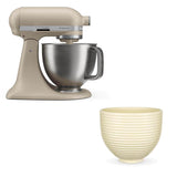 KitchenAid Artisan Plus 4.7 Litre Tilt Head Stand Mixer - Oat - With Free Ceramic 4.7L Beehive Mixing Bowl
