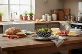 KitchenCraft Stoneware Bowl - Black Floral Swirl
