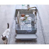 Joseph Joseph Extend™ Steel Plus Expandable Dish Drainer with Wine Rack - Light Stone
