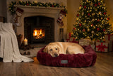 Scruffs Festive Fur 75cm x 60cm Box Bed - Burgundy