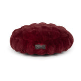 Scruffs Festive Fur 50cm Round Cat Bed - Burgundy