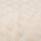 Scruffs Festive Fur 50cm Round Cat Bed - Cream