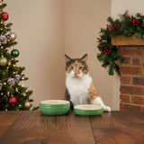 Scruffs Winters Tail 13cm Stoneware Food & Saucer Gift Set - Green