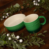Scruffs Winters Tail 15cm Stoneware Food Bowl & Mug Gift Set - Green