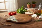 Candlelight Mango Wood Round Chopping Board - Olives