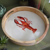 Candlelight 30cm Round Mango Wood Serving Tray - Lobster