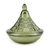 Candlelight 13cm Embossed Glass Tagine 3-Wick Scented Candle - Green