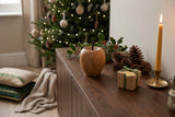 Candlelight 14cm Mango Wood Fruit Ornament With Metal Stem - Apple