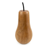 Candlelight 21cm Mango Wood Fruit Ornament With Metal Stem - Pear