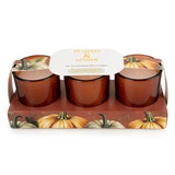 Candlelight Set Of 3 Scented Votive Glass Candles - Pumpkin & Ginger