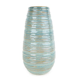 Candlelight Large Ridged Vase - Reactive Blue Glaze