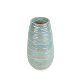 Candlelight Small Ridged Vase - Reactive Blue Glaze
