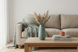 Candlelight Small Ridged Vase - Reactive Blue Glaze