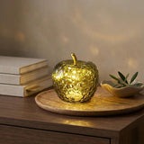 Candlelight 11cm LED Glass Apple Light - Green
