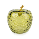 Candlelight 11cm LED Glass Apple Light - Green