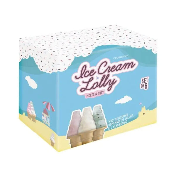 Eddingtons Ice Cream Cone Lolly 6-Piece Mould Set With Tray