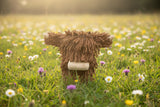 Candlelight 40cm x 30cm Wooden Twig Highland Cow