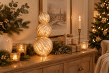 Candlelight 36.5cm 3 Stacking Glass Bauble LED Light - Champagne