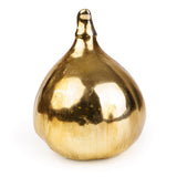 Candlelight Small Ceramic Fig Ornament - Gold
