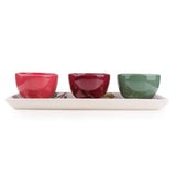 Candlelight 4-Piece Ceramic Dipping Bowl Set - Fig & Pomegranate
