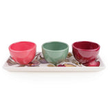 Candlelight 4-Piece Ceramic Dipping Bowl Set - Fig & Pomegranate