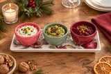 Candlelight 4-Piece Ceramic Dipping Bowl Set - Fig & Pomegranate