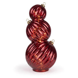 Candlelight 36.5cm 3 Stacking Glass Bauble LED Light - Red