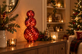 Candlelight 36.5cm 3 Stacking Glass Bauble LED Light - Red
