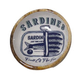 Candlelight 13cm Mango Wood Round Dish - Sardines - Fruit Of The Sea