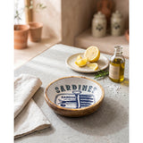 Candlelight 13cm Mango Wood Round Dish - Sardines - Fruit Of The Sea